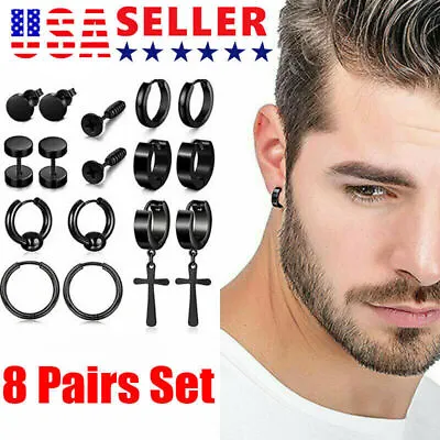 16 PACK Earrings Stud Stainless Steel Punk  Piercing Men Hoop Gothic Unisex • $9.81