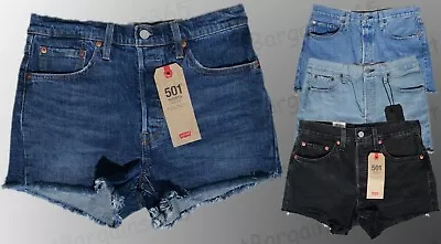 Ladies Levi's 501 Shorts Classic Vintage Denim Button Fly 26 28 29 30 31 New • £19.95