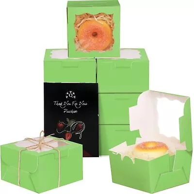 Avocado Bakery Boxes With Window 55pcs 4x4x2.5 Mini Cookie Boxes Macaron Boxe... • $26.83