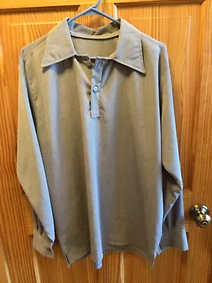 Amish Mennonite Hand Made Men's L/S Gray 2-Button Shirt C48 EUC Plain Clothing • $14.99