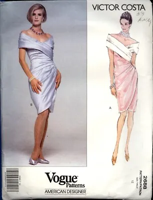 Vogue VICTOR COSTA 1991 Elegant COCKTAIL DRESS Pattern • $26