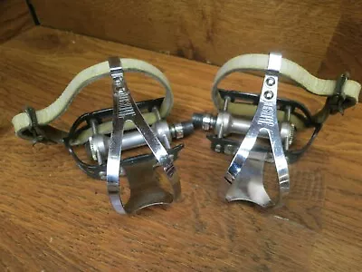 Vintage Campagnolo Record Pedals Toe Clips & Straps • $199.99