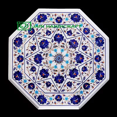 24'' White Marble Table Top Center Coffee Dining Inlay Pietra Dura Mosaic P46 • $1098