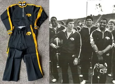 WOW! 1980's Iowa Hawkeyes Football Team Issued/Worn Warmup Suit - 82 Rose Bowl • $300