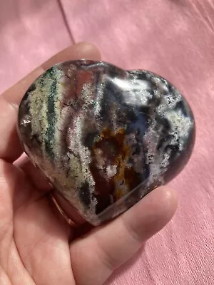 Ocean Jasper Crystal Heart Natural Healing Heart 238 G 75.8 Mm Wide • £14