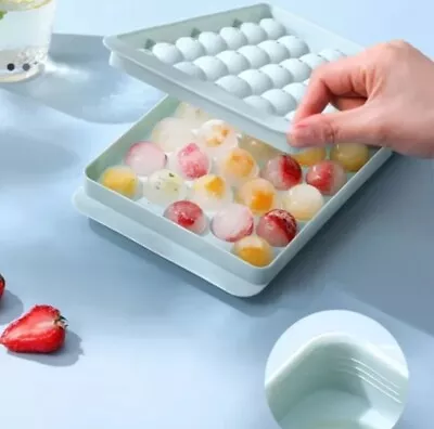 US InvIce Ball Maker Mold Mini Round Ice Cube Tray Reusable With Lid Set Of 2 • $0.21