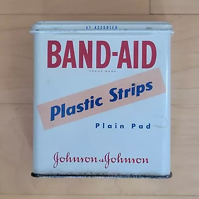 Vintage Band-Aid Metal Tin Box Johnson & Johnson Plastic Strip BandAid • $17.97