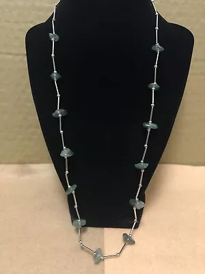 Vintage Silver-Tone Jadeite Necklace • $35