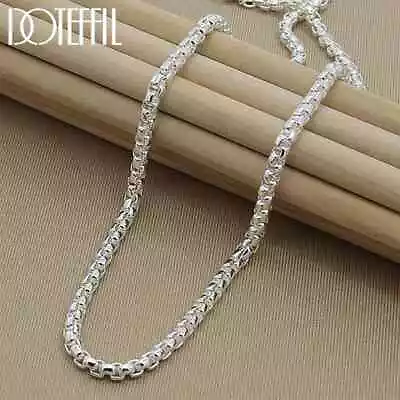 DOTEFFIL 925 Sterling Silver 5mm Round Box Chain Necklace Woman Men Jewelry • $8.43