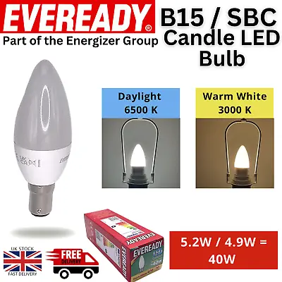 £9.99 • Buy B15 LED Candle Light Bulbs 40W Small Bayonet Daylight Warm White SBC Lamp Bulb