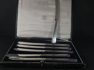 Vintage Mappin & Webb London SET OF 6 HOLLOW HANDLE BUTTER KNIVES No Mono • $35