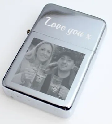 £10 • Buy Personalised Lighter Photo Logo Message Name Engraved Gift Birthday Valentines