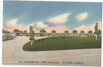 St. Elmo IL Illinois Old Postcard Waldorf Motel And Restaurant • $2.99