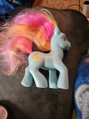 My Little Pony G3 Party Cake Cutie Mark Slice Of Cake & Candle Blue Rainbow Hair • $3.25