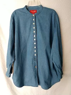 Vintage Venezia Jeans Denim Shirt Long Tunic Length Size 14-16 Chest 50  • $24.95