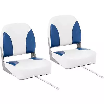 Boat Seats 2x Folding Boat Chairs 41 X 50 X 51 Cm White Blue • £119