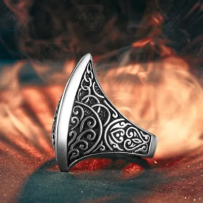 925 Sterling Silver Viking Ax Design Men's Ring • £39