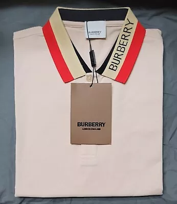 Burberry Polo Logo Beige T-shirt Large • $89.99