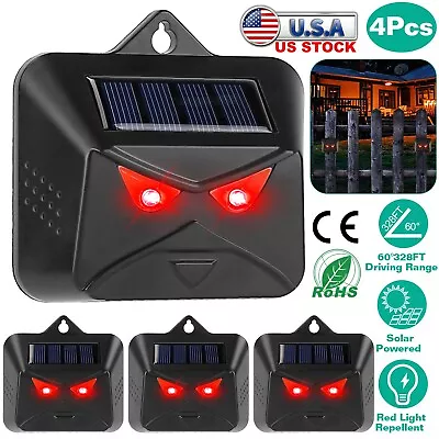 4Pack Solar Predator Control Light Coyote Deterrent Deer Repeller Lamp Repellent • $32.19