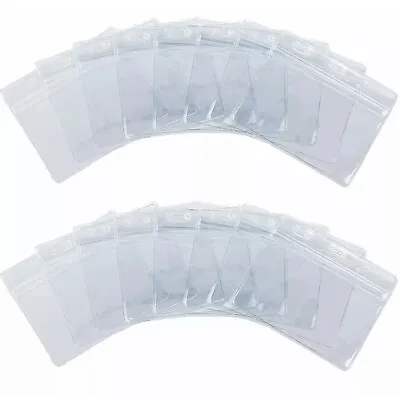 5x Clear Horizontal Waterproof Plastic ID Card Bus Pass Holders 90mmX60mm UKSell • £1.95