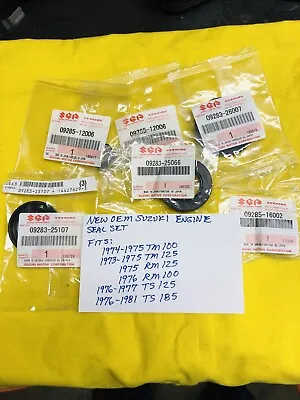 OEM Suzuki Engine Seal Set TM100/ TM125/ RM125/ TS125/ TS185 (SSK-007) AHRMA • $57.99