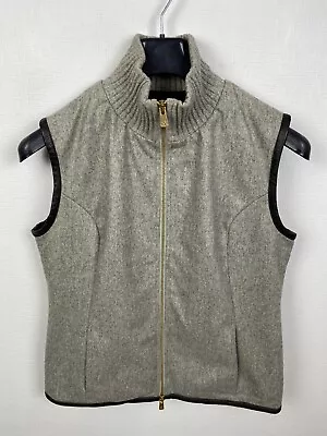 Montecore Wool Vest With Leather Details Womens Size 46 • $120