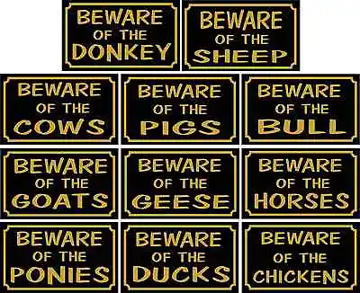 £1.49 • Buy BEWARE OF THE FARM ANIMALS Sign ... Horse Cows Chickens Pig Bull Goats Sheep 
