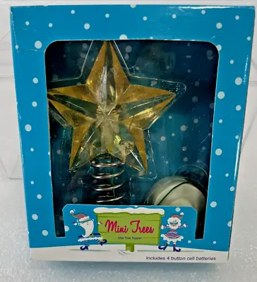 Vintage Light Up Ambre Star Christmas Tree Topper Plastic 3   X 3  - Holder 2  • $16.50