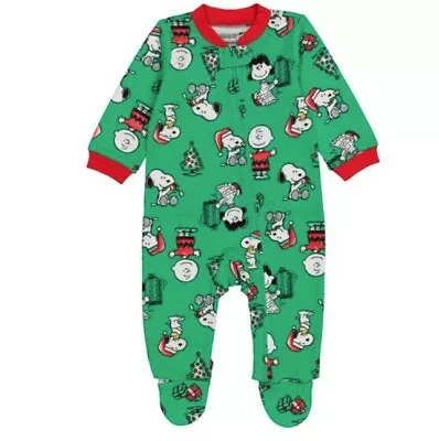 Nwt NB Snoopy Peanuts Pajamas Woodstock Charlie Brown CHristmas Footie Sleeper • $15.90