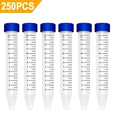 250PCS 15mL EO Sterile Conical Centrifuge Tubes Marking Spot Free Of RNase/DNase • $59.99