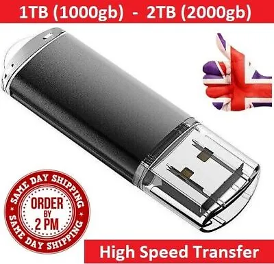 1TB (1000gb)2TB (2000gb) HighSpeed USB Memory Stick Flash Pen Thumb Drive PC/Mac • £10.99