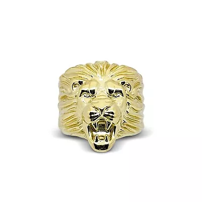 $629 • Buy Solid 14K Yellow Gold Mens Lion Ring XXL Heavy Size 5 - 15