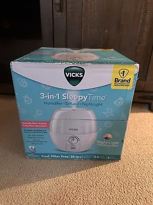 Vicks Filter-Free 3-in-1 SleepyTime Humidifier/Diffuser/Night Light New/Sealed • $39.99