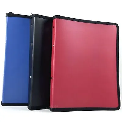 A4 Ring Binders Zip Up Paper Presentation Storage File Document Folder Case • £7.89