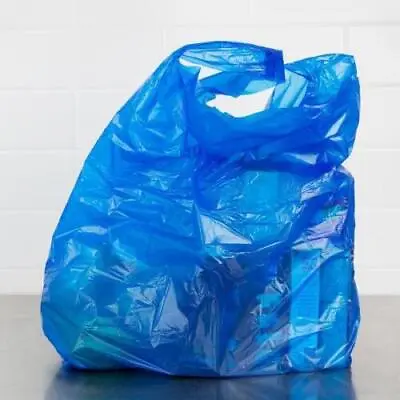 Bags Extra Large 18 X7x 32 .75 Mil Blue Heavy Duty T-Shirt Plastic Grocery Shopp • $18.99