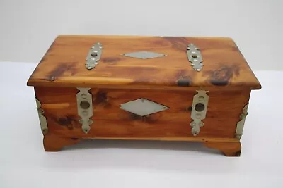 Very Large Cedar Treasure Chest Or Doll Trunk Metal Mounts 1940s Americana • $60