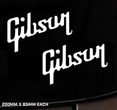 Gibson Logo Guitar Vinyl Sticker Decal 200mm - MANY COLOURS • $6.95