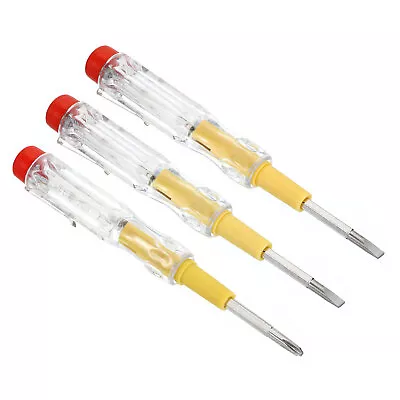 Voltage Tester AC 150-500V Slotted And Phillips Screwdriver Clip Yellow 3pcs • $7.15