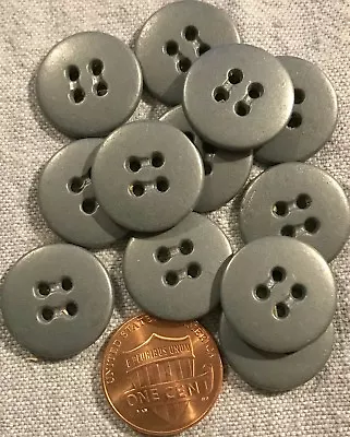 12 Gray Metal Sew-Through Buttons 11/16  18MM Lot # 3615 • $5.99