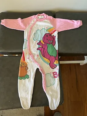 Vintage 1992 Barney Baby Bop Footed Pajamas 9 12 18 Mths Toddler 90s 19/26 Lb • $30