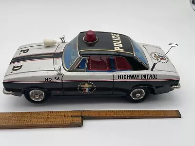 Modern Toys Highway Patrol Car No. 56 Battery Operated Tin Litho W/box--756.24 • $94.99