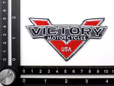 VICTORY MOTORCYCLES EMBROIDERED PATCH IRON/SEW ON ~3-7/8  X 2  VISION VEGAS TWIN • $6.99