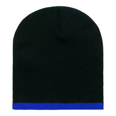 Decky Acrylic/Polyester Striped Short Beanie - 8007 • $10.69