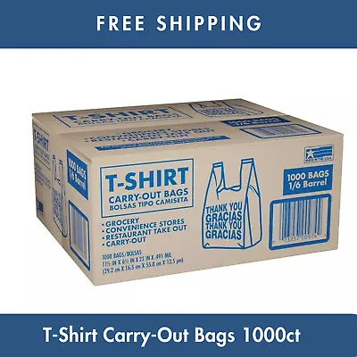 T-Shirt Carry-Out Bags 11.5  X 6.5  X 22  (1000 Ct.) • $32.90