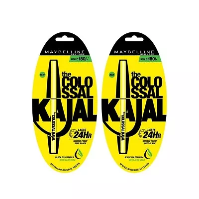 2 PACK Maybelline Colossal Kajal Deep Black Kohl Bold Smudge Proof Eyeliner New • $17.09