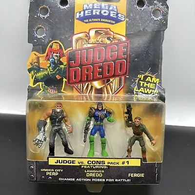 1995 Mattel Judge Dredd Mega Heroes Judge Vs Cons Pack #1 New In Package • $12.99