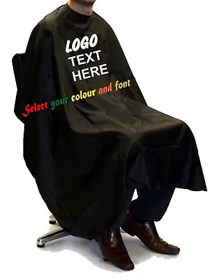 Barber Gown Custom Printed Personalised Cut Hairdressing Salon Barber Cape Black • £18.99