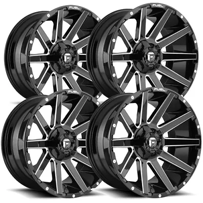 (4) Fuel D616 Contra 20x9 6x120/6x5.5  +19mm Black/Milled Wheels Rims 20  Inch • $1704