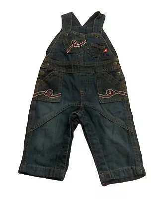 F&F Unisex Baby Denim Dungarees Overalls Size 6-9 Months • £4.50