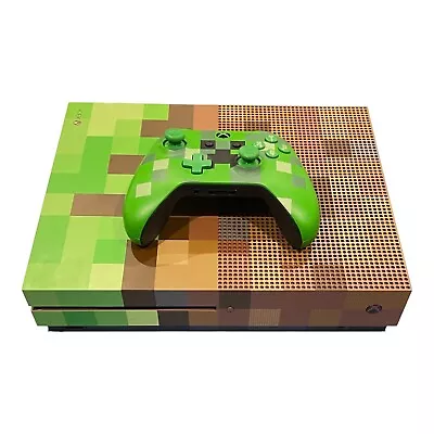 Microsoft Xbox One S Minecraft Limited Edition Bundle 1TB Green & Brown Console • $380